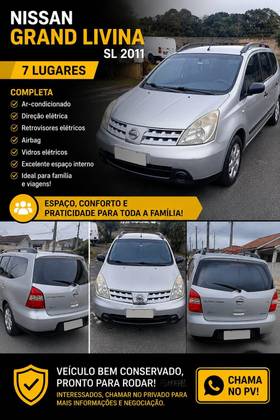 NISSAN GRAND LIVINA 1.8 S 16V FLEX 4P MANUAL NISSAN GRAND LIVINA 1.8 S 16V FLEX 4P MANUAL